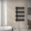 Badheizkörper Mittelanschluss 600x1000 mm Schwarz matt mit Heizstab 300W LuxeBath