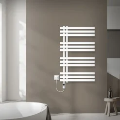 Badheizkörper Mittelanschluss 600x1000 mm Weiß mit Heizstab 300W LuxeBath