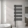 Badheizkörper Mittelanschluss 600x1200 mm Anthrazit mit Boden Anschlussgarnitur LuxeBath