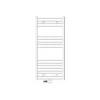Badheizkörper Mittelanschluss 600x1200 mm Weiß gebogen mit Boden Anschlussgarnitur LuxeBath
