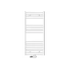 Badheizkörper Mittelanschluss 600x1200 mm Weiß gebogen mit Universal Anschlussgarnitur LuxeBath