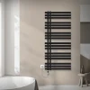 Badheizkörper Mittelanschluss 600x1400 mm Schwarz matt mit Heizstab 1200W LuxeBath
