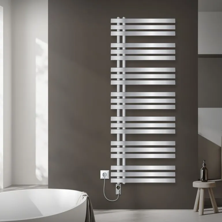 Badheizkörper Mittelanschluss 600x1600 mm Chrom mit Heizstab 1200W LuxeBath