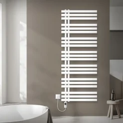 Badheizkörper Mittelanschluss 600x1600 mm Weiß mit Heizstab 1200W LuxeBath