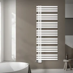 Badheizkörper Mittelanschluss 600x1600 mm Weiß mit Universal Anschlussgarnitur LuxeBath