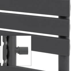 Badheizkörper Mittelanschluss 600x800 mm Anthrazit mit Boden Anschlussgarnitur LuxeBath