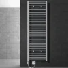 Badheizkörper Sahara mit Heizstab 1200W 600x1800 mm Chrome gerade mit Seitenanschluss