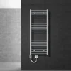 Badheizkörper Sahara mit Heizstab 900W 500x1200 mm Chrome gebogen mit Seitenanschluss