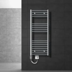 Badheizkörper Sahara mit Heizstab 900W 500x1200 mm Chrome gebogen mit Seitenanschluss