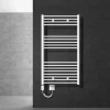 Badheizkörper Sahara mit Heizstab 900W 750x1200 mm Weiß gerade mit Seitenanschluss