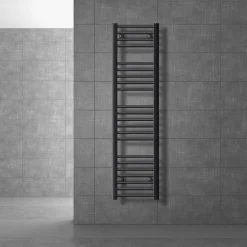 Badheizkörper Sahara 300x1400 mm Anthrazit gerade mit Seitenanschluss LuxeBath