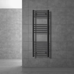 Badheizkörper Sahara 400x1200 mm Anthrazit gerade mit Seitenanschluss LuxeBath