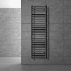 Badheizkörper Sahara 400x1500 mm Anthrazit gerade mit Seitenanschluss LuxeBath