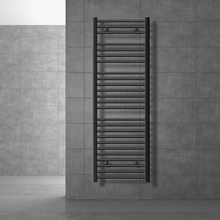 Badheizkörper Sahara 500x1500 mm Anthrazit gebogen mit Seitenanschluss LuxeBath