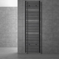 Badheizkörper Sahara 500x1800 mm anthrazit gebogen mit Seitenanschluss