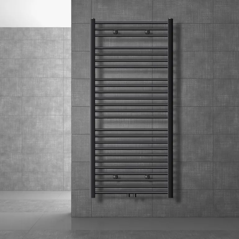 Badheizkörper Sahara 750x1500 mm Anthrazit gebogen mit Mittelanschluss LuxeBath