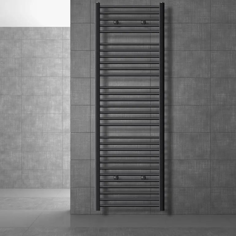 Badheizkörper Sahara 600x1800 mm Anthrazit gerade mit Seitenanschluss LuxeBath
