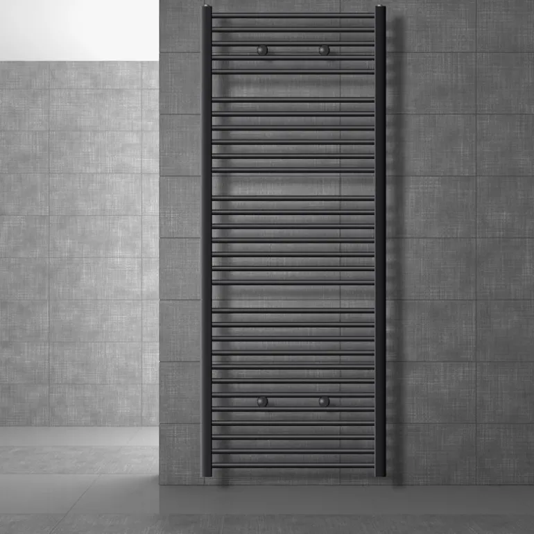 Badheizkörper Sahara 750x1800 mm anthrazit gerade mit Seitenanschluss LuxeBath