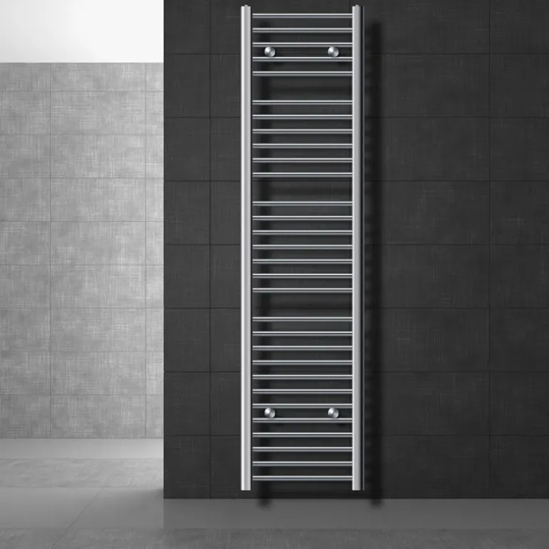 Badheizkörper Sahara 400x1800 mm Chrom gebogen mit Seitenanschluss