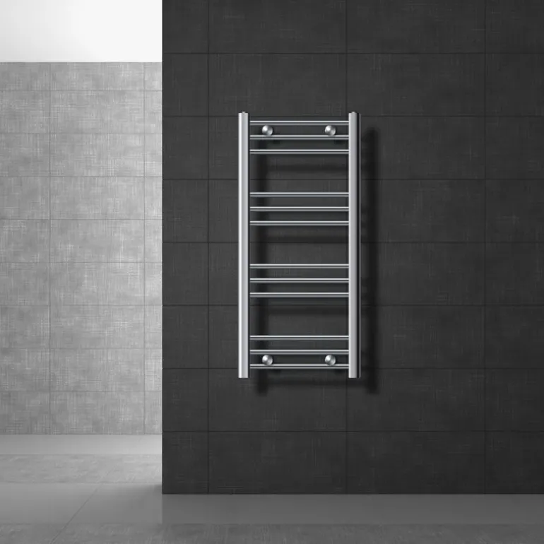 Badheizkörper Sahara 400x800 mm Chrome gebogen mit Seitenanschluss