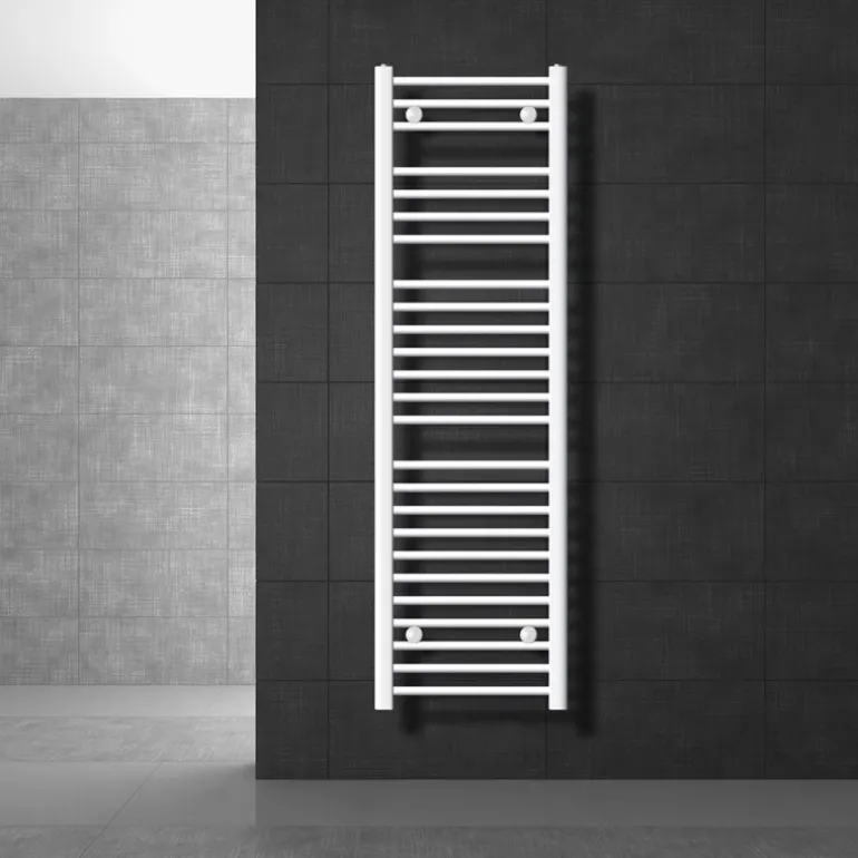 Badheizkörper Sahara 400x1500 mm Weiß gerade mit Seitenanschluss LuxeBath