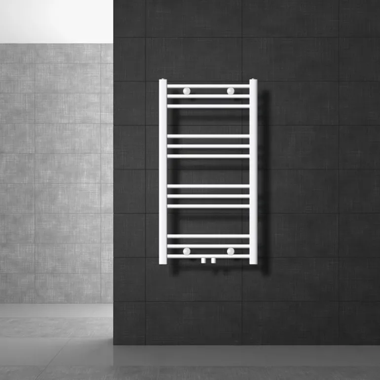 Badheizkörper Sahara 500x800 mm Weiß gerade mit Mittelanschluss LuxeBath