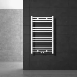 Badheizkörper Sahara 600x800 mm Weiß gerade mit Mittelanschluss LuxeBath