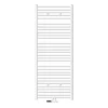 Badheizkörper Sahara 750x1800 mm Weiß gebogen mit Mittelanschluss und Wand Anschlussgarnitur LuxeBath