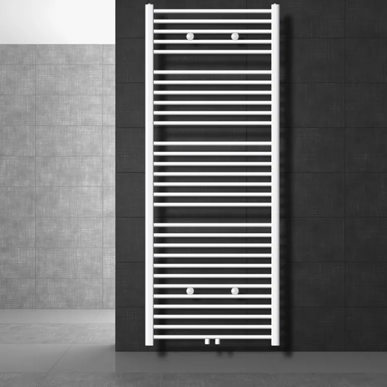 Badheizkörper Sahara 750x1800 mm Weiß gerade mit Mittelanschluss LuxeBath