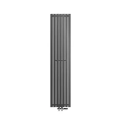 Badheizkörper Stella 370x1800 mm Anthrazit mit Universale Anschlussgarnitur