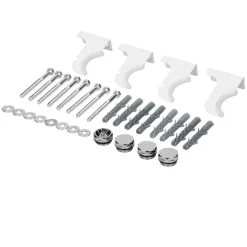 Badheizkörper Vertikal mit Mittelanschluss 370x1600 mm Weiß mit Universal Anschlussgarnitur LuxeBath