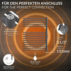 Badheizkörper 500x800 mm Anthrazit ML-Design
