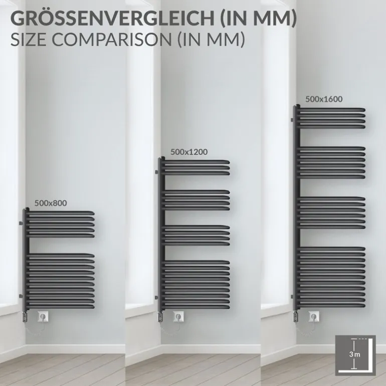 Badheizkörper 500x800 mm Anthrazit ML-Design