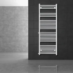 Badheizkörper 500x1600 mm Weiß gerade mit Seitenanschluss LuxeBath