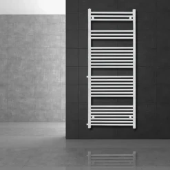 Badheizkörper 600x1600 mm Weiß gerade mit Seitenanschluss LuxeBath