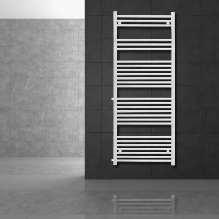 Badheizkörper 600x1600 mm Weiß gerade mit Seitenanschluss LuxeBath