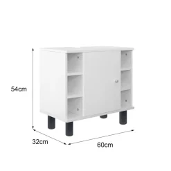 Badmöbel Set 2-Teilig modernen Stil Weiß aus Holz ML-Design