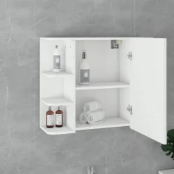 Badmöbel Set 2-Teilig modernen Stil Weiß aus Holz ML-Design