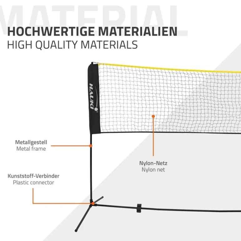 Badminton Netz inkl. 3 Federbällen 500x103x155 cm Schwarz aus Polyethylen