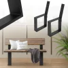 Bankgestell Bankkufen 2er Set O-Design 40 x 78,5 cm Schwarz aus Stahl ML-Design