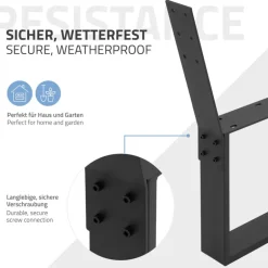 Bankgestell Bankkufen 2er Set O-Design 40 x 78,5 cm Schwarz aus Stahl ML-Design