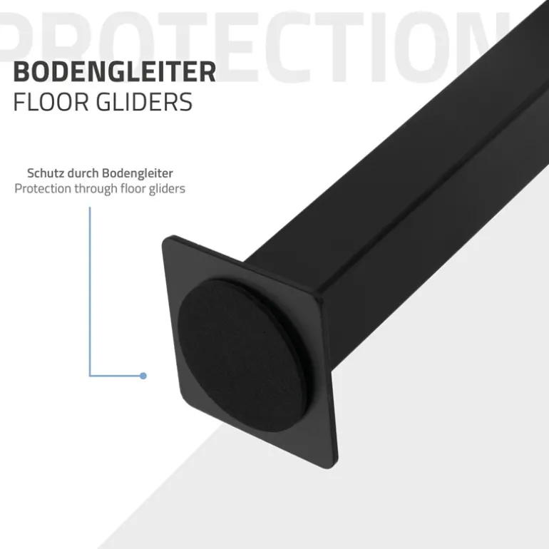 Bankgestell Bankkufen 2er Set H-Design 47 x 77,5 cm schwarz aus Stahl ML-Design