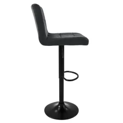 Barhocker 2er Set Grau Samtbezug mit Rückenlehne und Fußstütze höhenverstellbar 63-83cm ML-Design