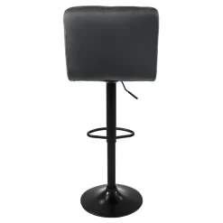 Barhocker 2er Set Grau Samtbezug mit Rückenlehne und Fußstütze höhenverstellbar 63-83cm ML-Design