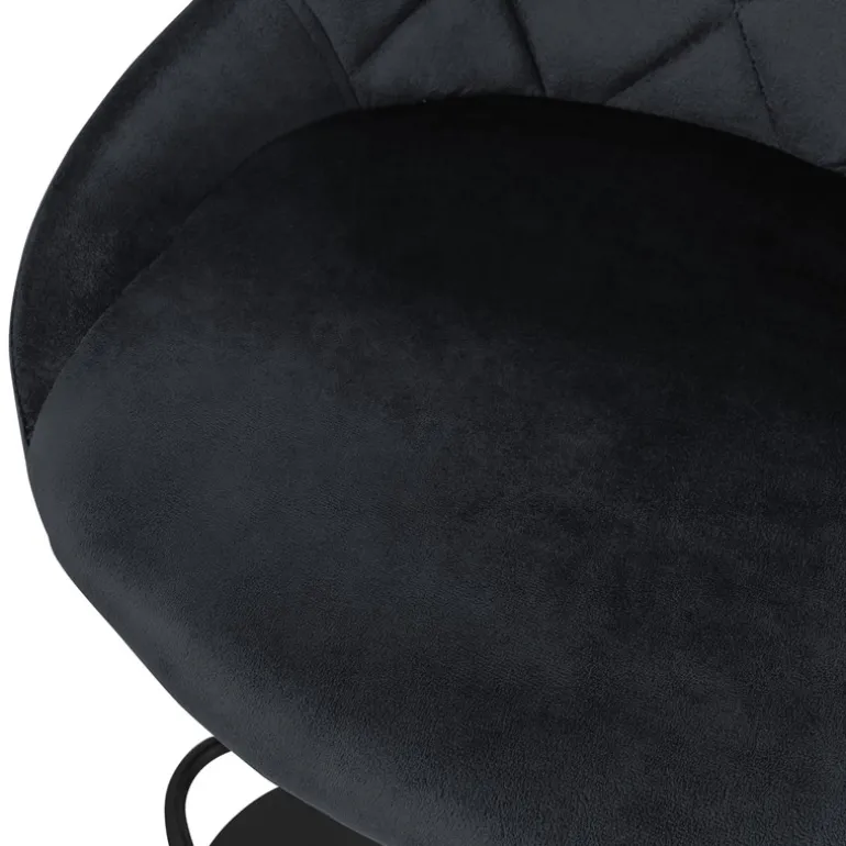 Barhocker 2er Set Schwarz Samtbezug mit Rückenlehne und Fußstütze höhenverstellbar 62-82cm ML-Design