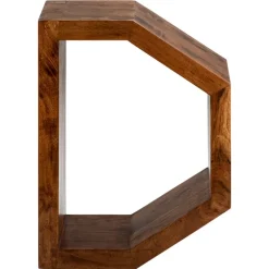 Beistelltisch D-Form 45x30x60 cm Braun aus Akazienholz  WOMO-Design