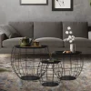 Beistelltisch 3er Set Schwarz aus Metall ML-Design