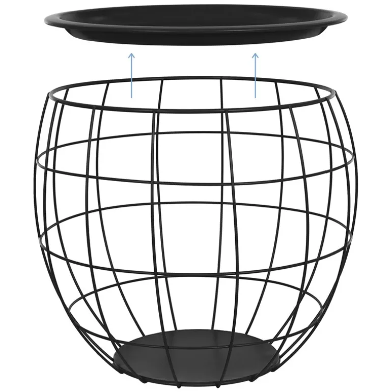 Beistelltisch 3er Set Schwarz aus Metall ML-Design