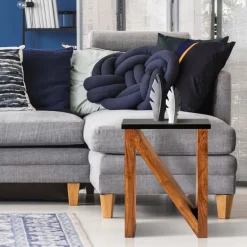 Beistelltisch N-Form 45x30x60 cm Braun aus Akazienholz WOMO-Design