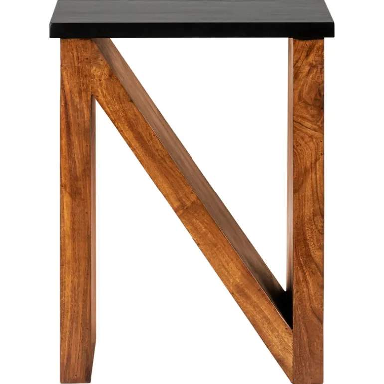 Beistelltisch N-Form 45x30x60 cm Braun aus Akazienholz WOMO-Design